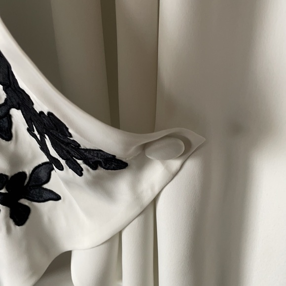 Victoria Secret Vintage Gold Label Wrap Blouse Black Applique - Picture 7 of 12